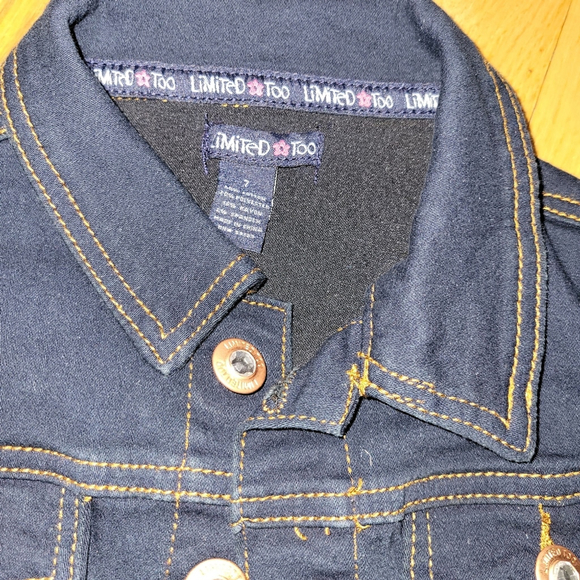 Limited Too Girls 7 Denim Vest - Dark Blue - Picture 4 of 6